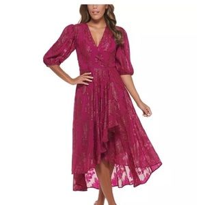 Calvin Klein Jacquard Chiffon Fit & Flare Dress size 14